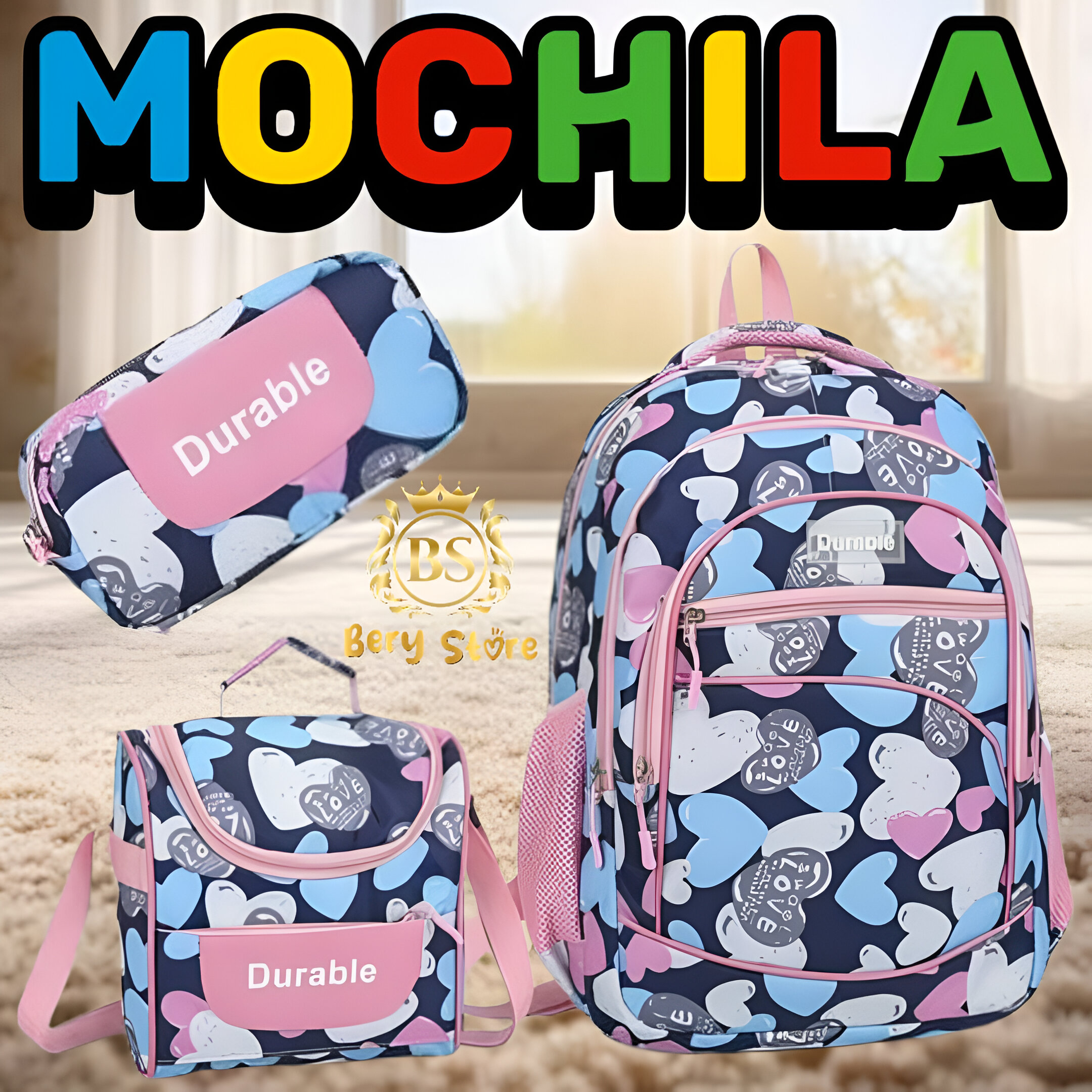 MOCHILAS DURABLE CON LONCHERA Y PORTA LAPIZ / MOCHILA ESCOLARES / MOC Foto 7279281-8.jpg