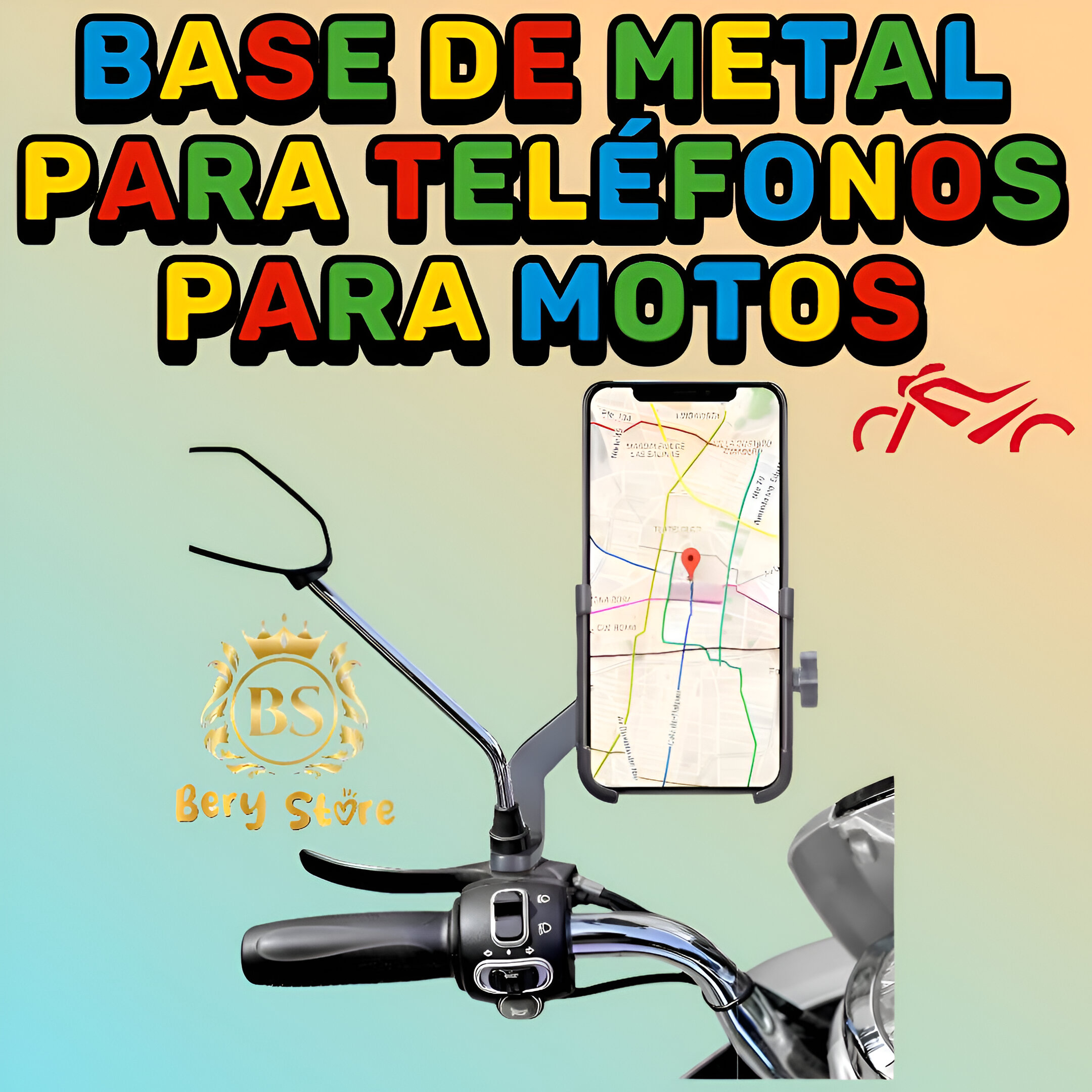 SOPORTE DE METAL PARA CELULARES PARA MOTO / BASE DE HIERRO PARA MOTO Foto 7279572-7.jpg