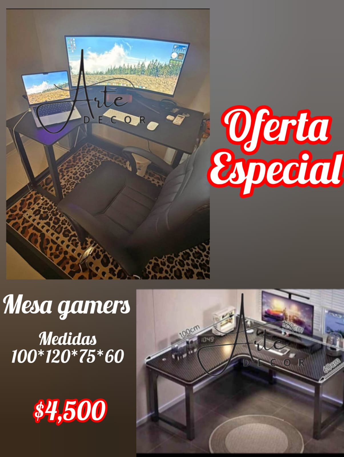 Mesa gamers negra  Foto 7280005-1.jpg