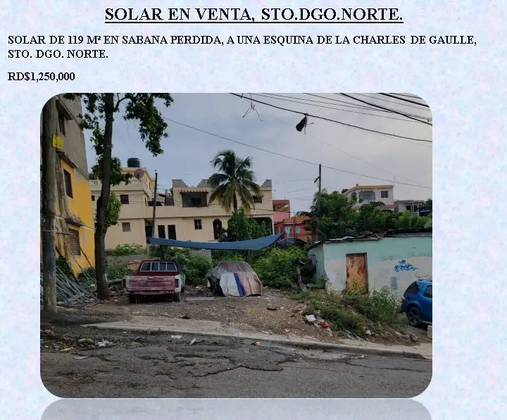 VENDO SOLAR DE OPORTUNIDAD SABANA PERDIDA STO. DGO. NORTE. Foto 7280736-1.jpg