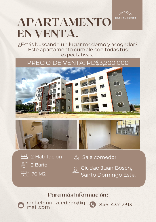 Apartamento de 2 Habitaciones en Venta en La Ciudad Juan Bosch. Foto 7280815-1.jpg