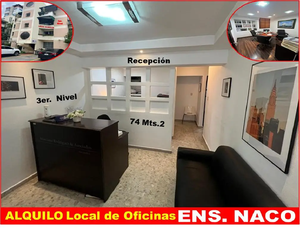 ALQUILO LOCAL DE OFICINAS ENSANCHE NACO 74 Mts.2 3er. NIVEL Foto 7281960-2.jpg