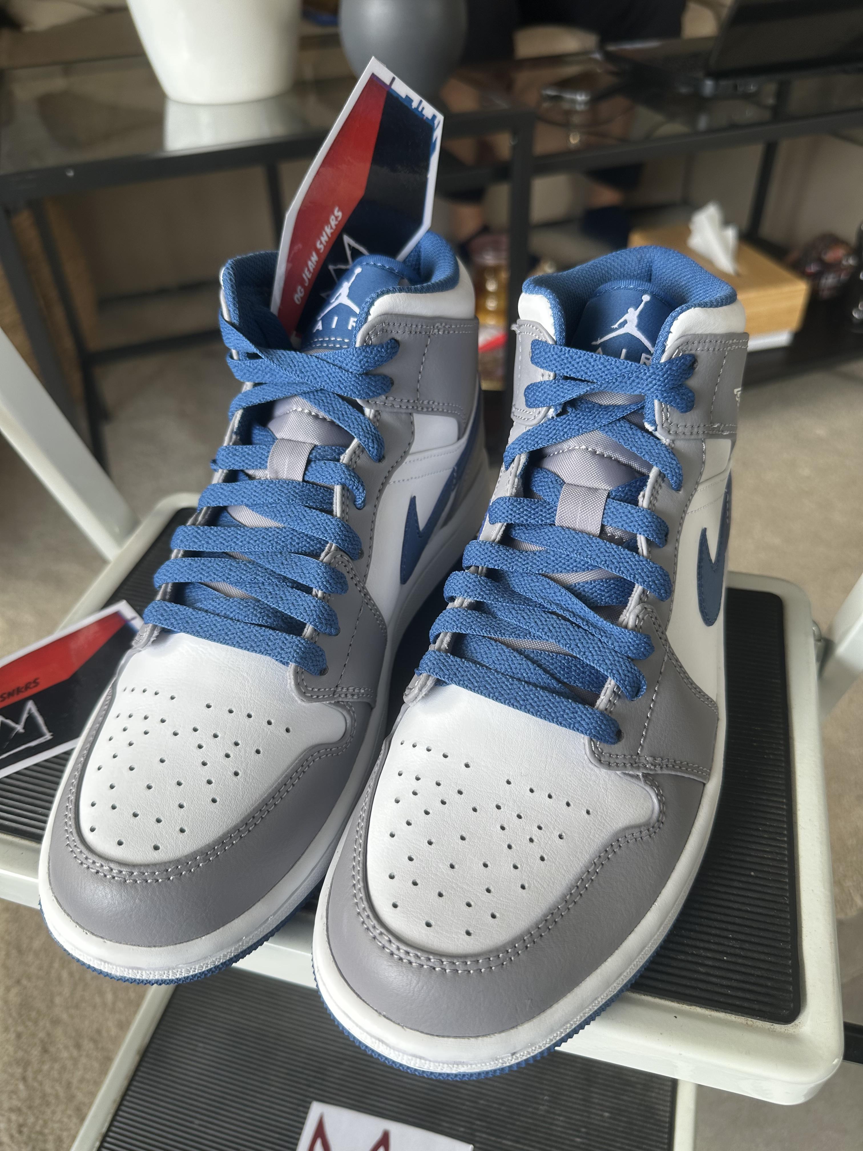 Tenis Teni NIKE AIR JORDAN 1 MID TRUE BLUE Original Originales Sneaker Foto 7291746-11.jpg