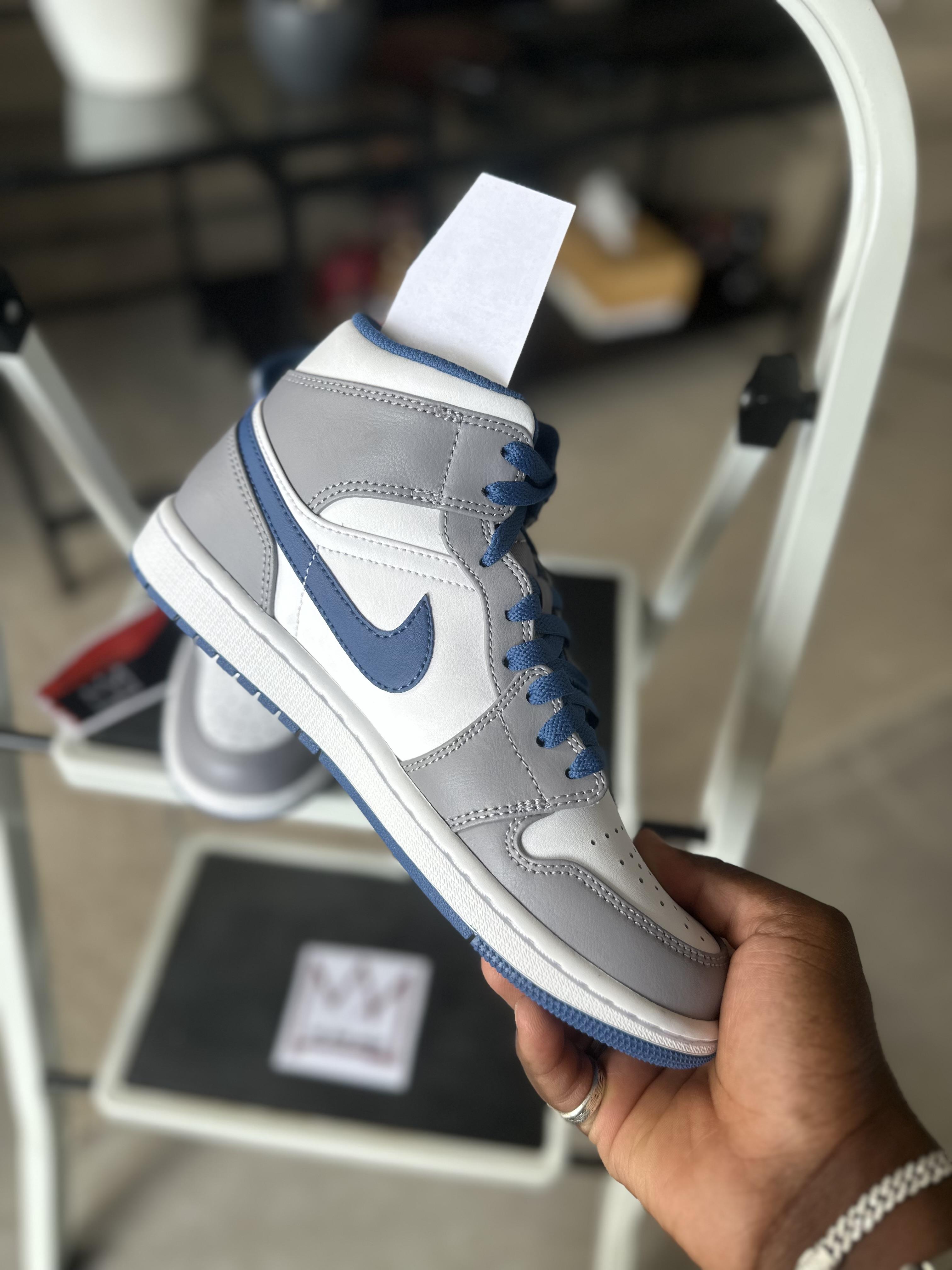 Tenis Teni NIKE AIR JORDAN 1 MID TRUE BLUE Original Originales Sneaker Foto 7291746-4.jpg