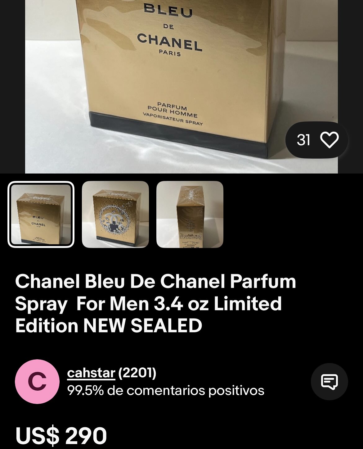 Perfume BLEU de CHANEL PARFUM Edición limitada de 3.4 FL.OZ 100ml Foto 7296079-7.jpg