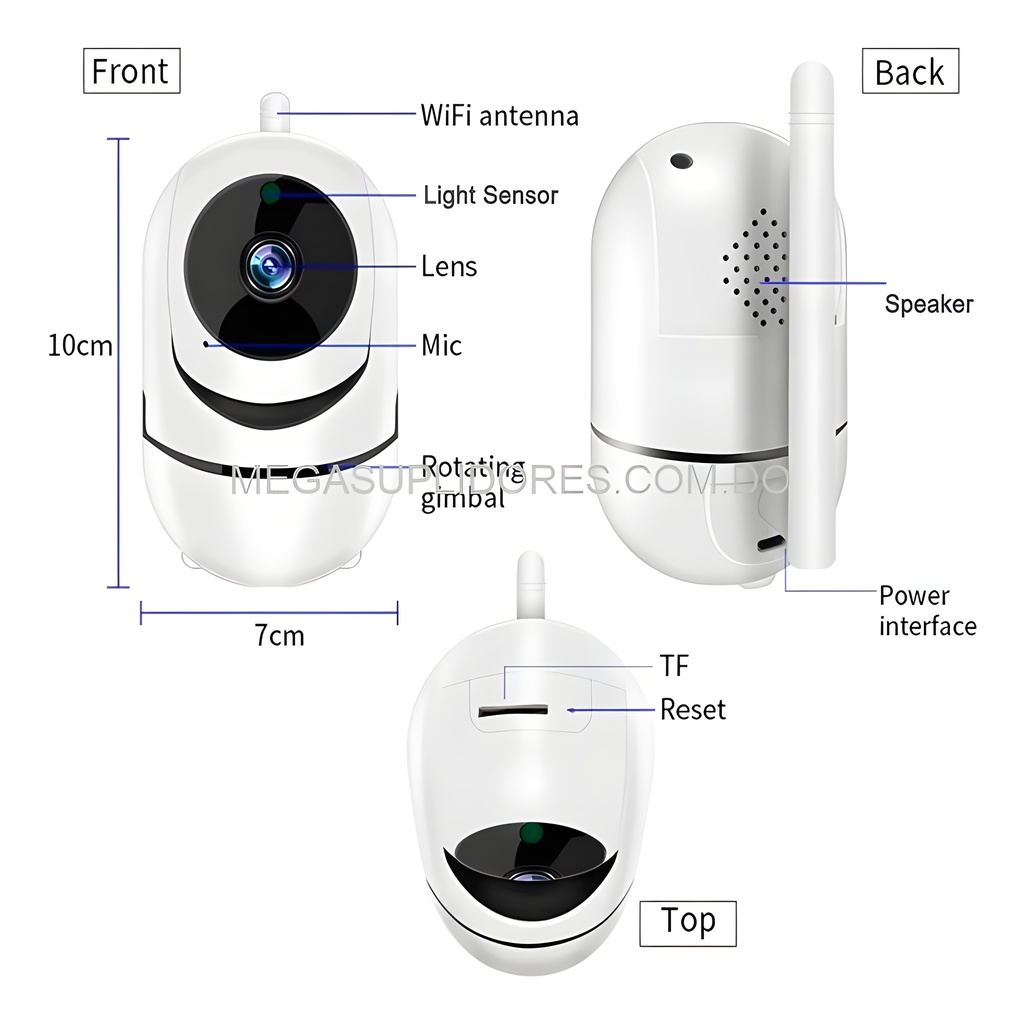  Cámara de Seguridad Wifi con Seguimiento de Movimiento  Alarma de So Foto 7304394-7.jpg