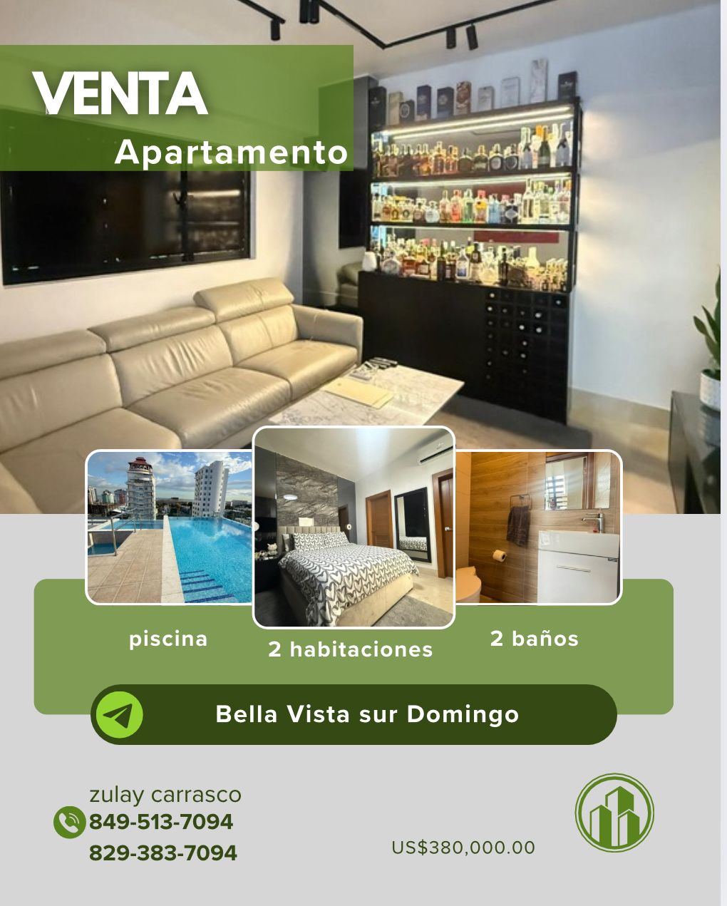 Apartamento Tipo Loft en Venta – Bella Vista Sur Santo Domingo próximo Foto 7304465-1.jpg
