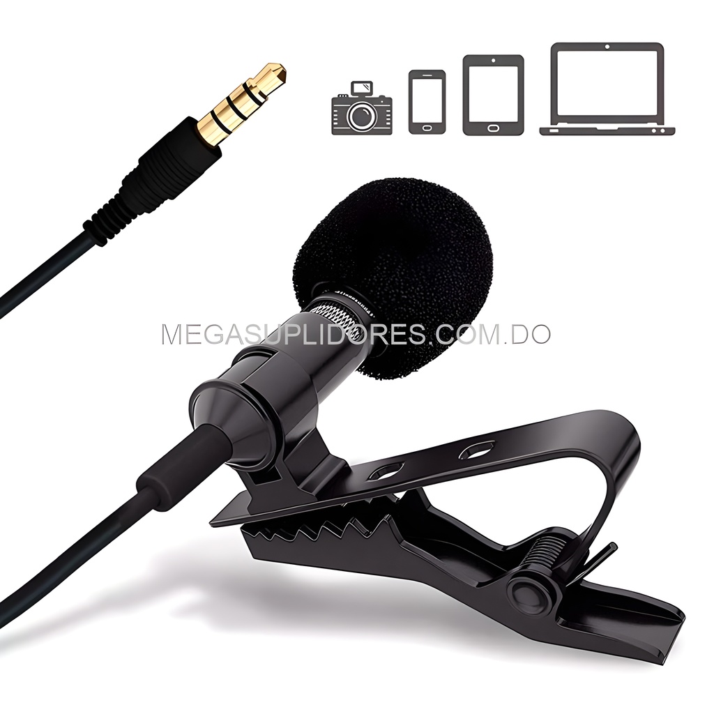  Micrófono de Solapa para Celulares 3.5Mm Lavalier  Foto 7304668-3.jpg