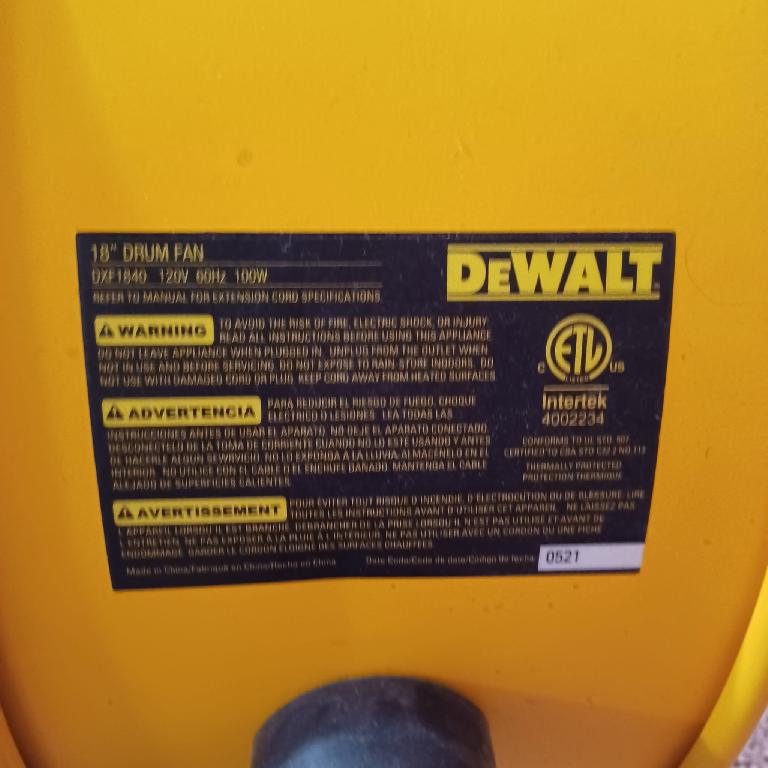 Abanico de Piso DEWALT DXF1840 Foto 7306411-4.jpg