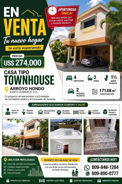 TU OPORTUNIDAD EN VENTA CASA EN ARROYO HONDO STO DGO Foto 7310558-1.jpg