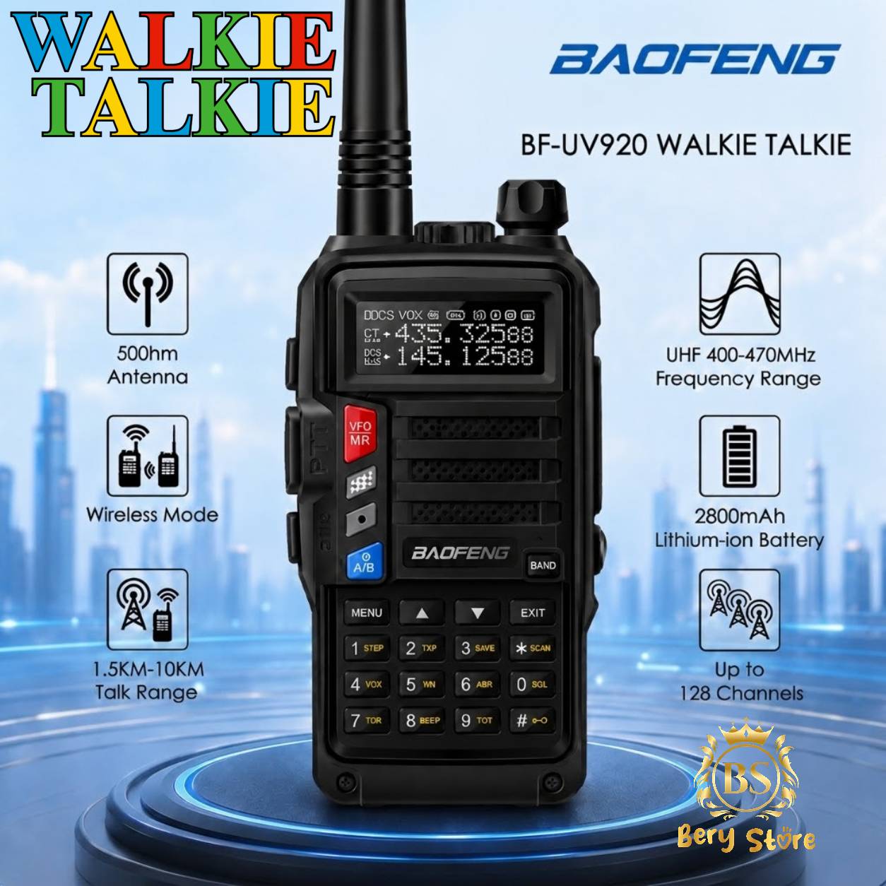 WALKIE TALKIE UV-920  RADIO DE COMUNICACION DE LARGOR ALCANCE POTENCIA Foto 7311506-1.jpg