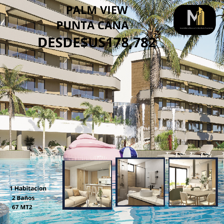 Vendo apartamento en el Residencial PALM VIEW Punta cana  Foto 7313832-1.jpg