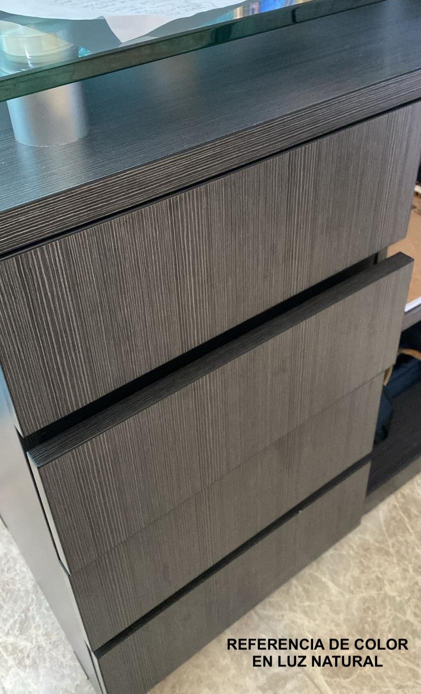Credenza Ejecutiva con Tope de Cristal - Gris Oscuro Foto 7314057-2.jpg