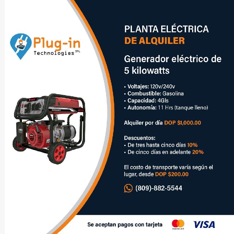 Alquiler de plantas eléctricas de 5000 watts Foto 7314070-1.jpg