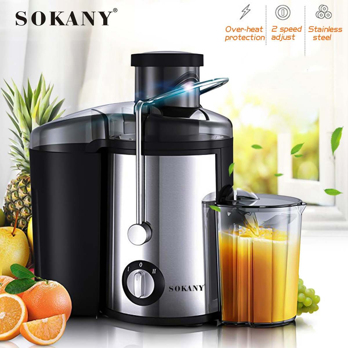 Extractor de Jugo Sokany SK-4000 Eléctrico para Frutas y Vegetales Foto 7314423-3.jpg