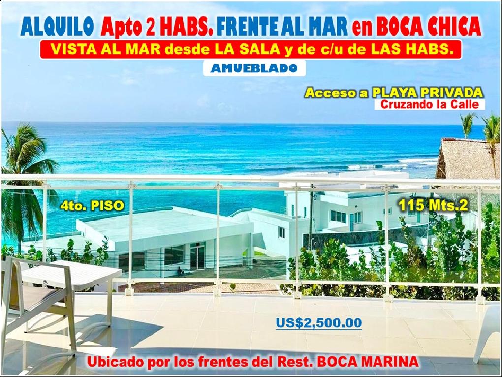 ALQUILO PENTHOUSE AMUEBLADO CON VISTA AL MAR EN EN BOCA CHICA 3 HABS.  Foto 7314586-1.jpg