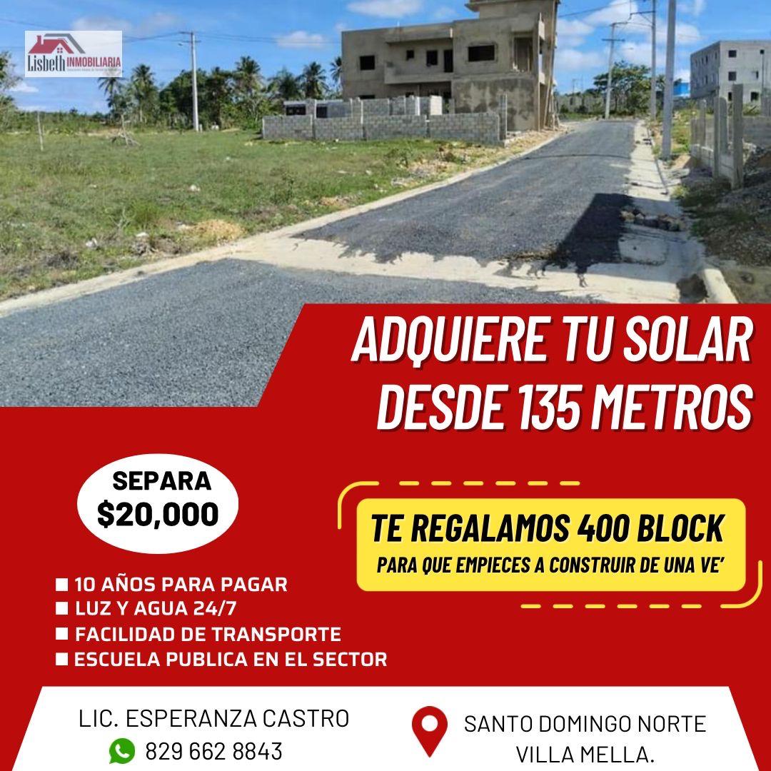 vendo terreno  de 140 mts.  con financiamiento disponible en santo dom Foto 7314637-3.jpg