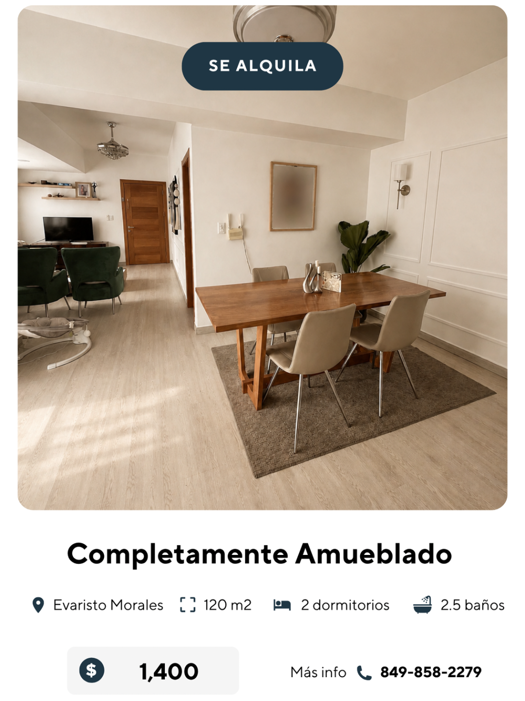 Evaristo Morales  Apartamento Amueblado  2 Hab.  Piscina  Gimnasio  US Foto 7315653-2.jpg