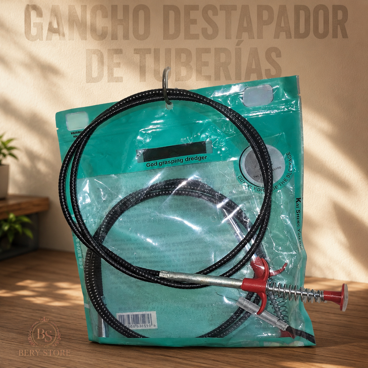 Gancho Destapador de Tuberías Flexible para Desages con Extracción de  Foto 7315723-4.jpg