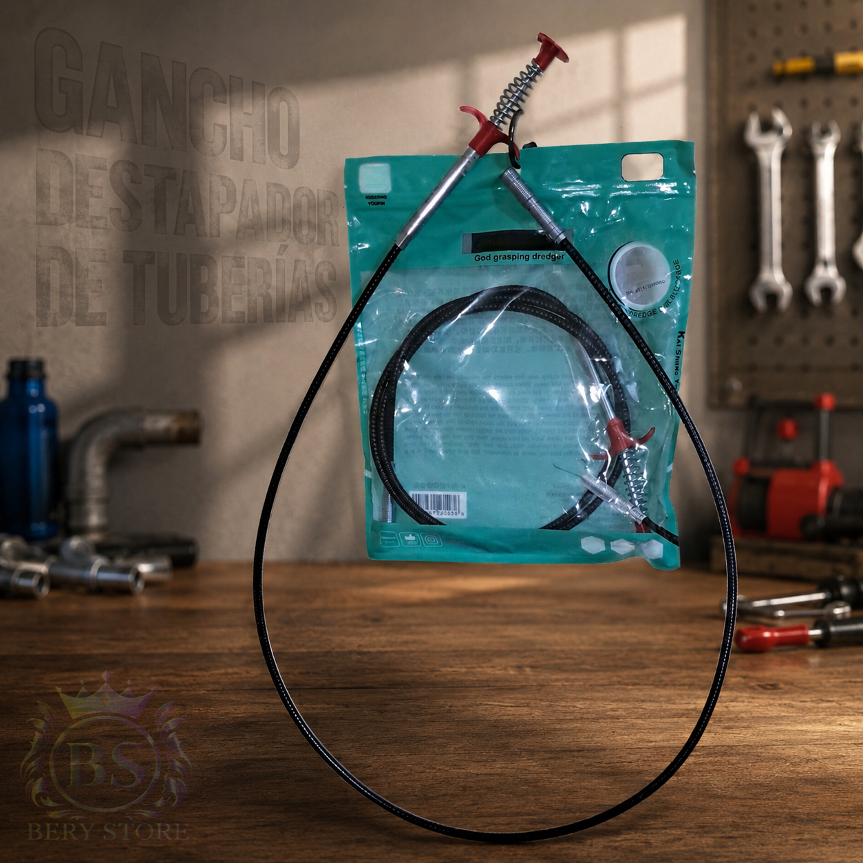 Gancho Destapador de Tuberías Flexible para Desages con Extracción de  Foto 7315723-5.jpg