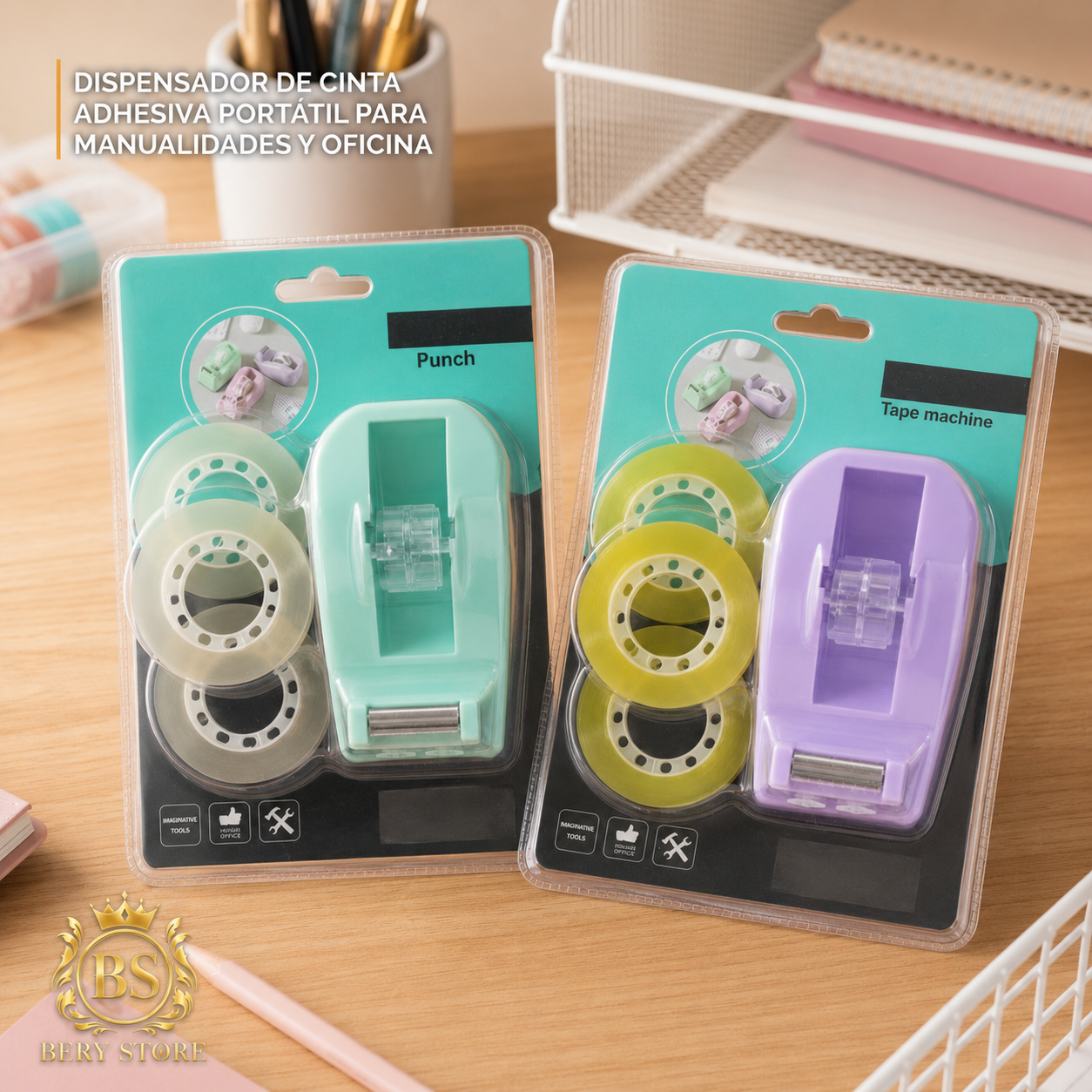 Dispensador de Cinta Adhesiva Portátil para Manualidades y Oficina con Foto 7315749-4.jpg