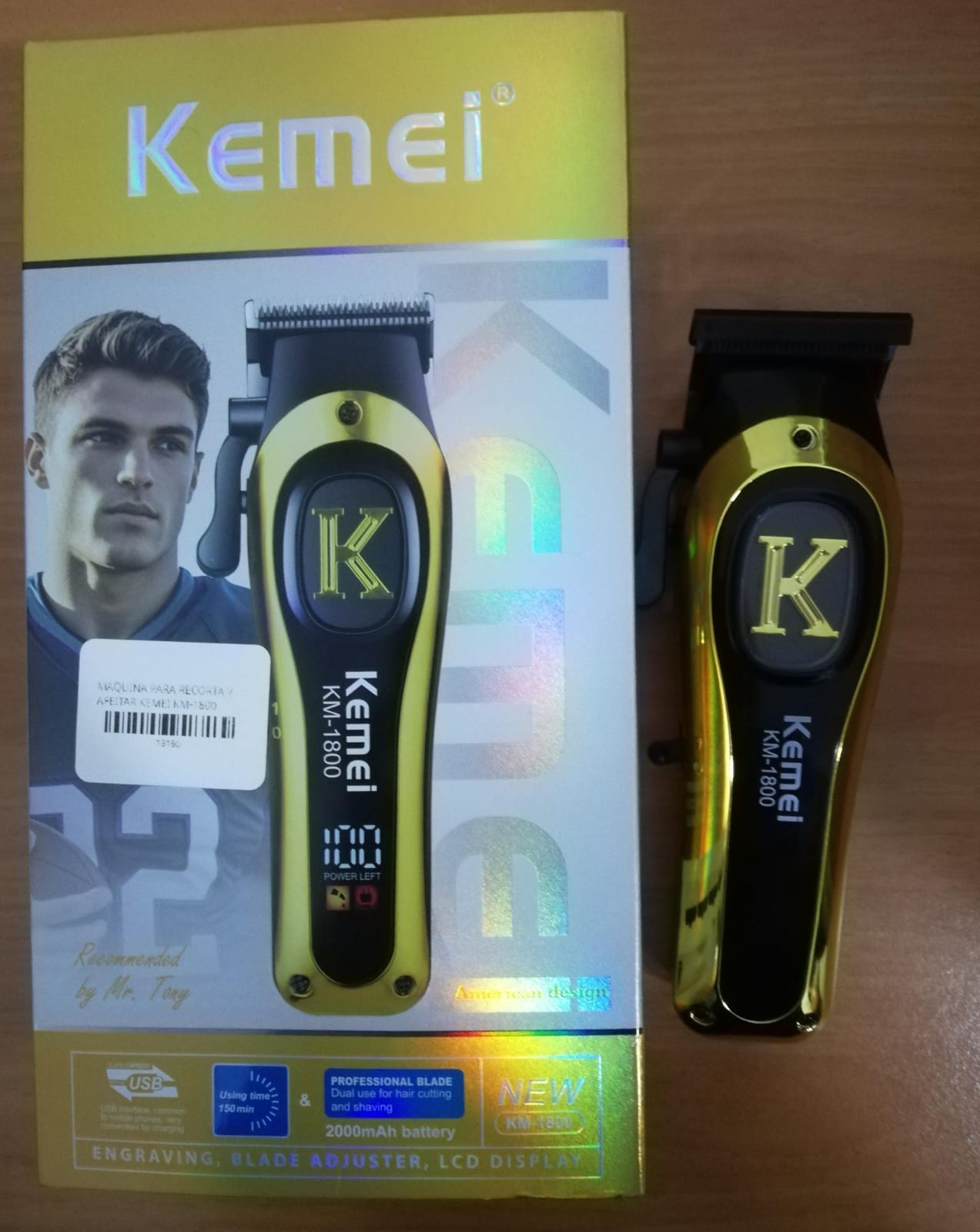 Kemei KM-1800 Cortadora Inalámbrica Profesional para Cabello y Barba Foto 7315993-6.jpg