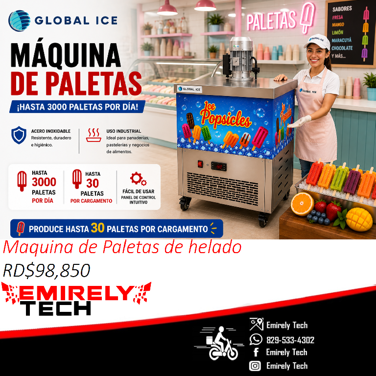 Maquina de paletas helado de fruta heladeria heladera acero inoxidable Foto 7316854-1.jpg