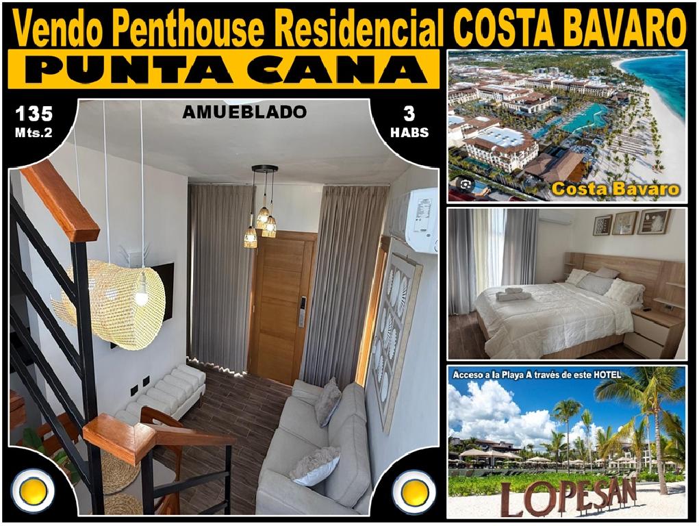Vendo Penthouse Residencial COSTA BAVARO Punta Cana 3 HABS. 135 Mts.2  Foto 7317378-1.jpg