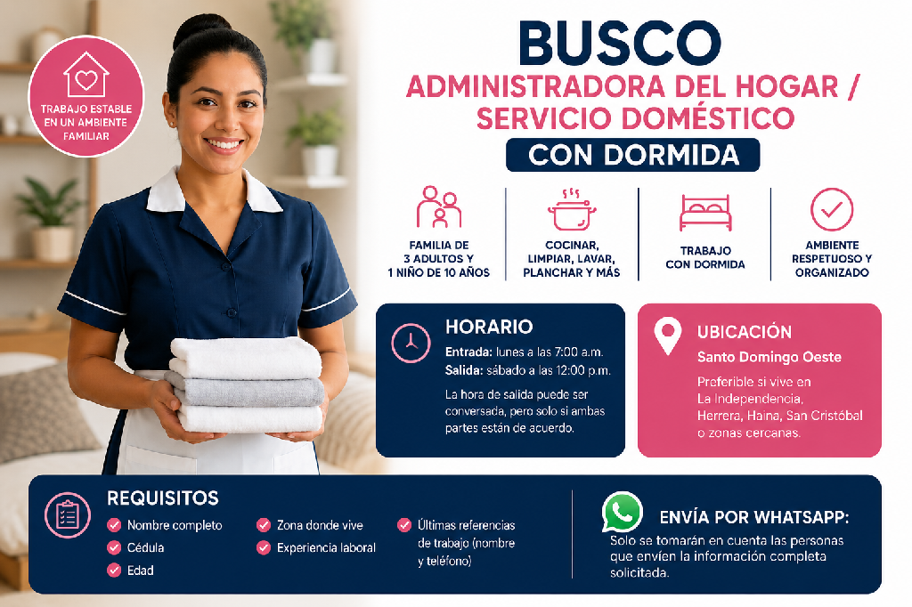 SE BUSCA EMPLEADA DOMÉSTICA CON DORMIDA Foto 7317781-1.jpg