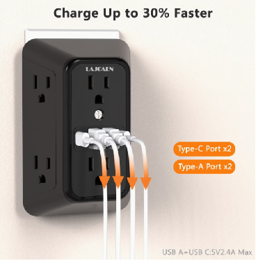 Toma Corriente Regleta puerto USB Type-C con Luz AC input/output Foto 7318146-2.jpg