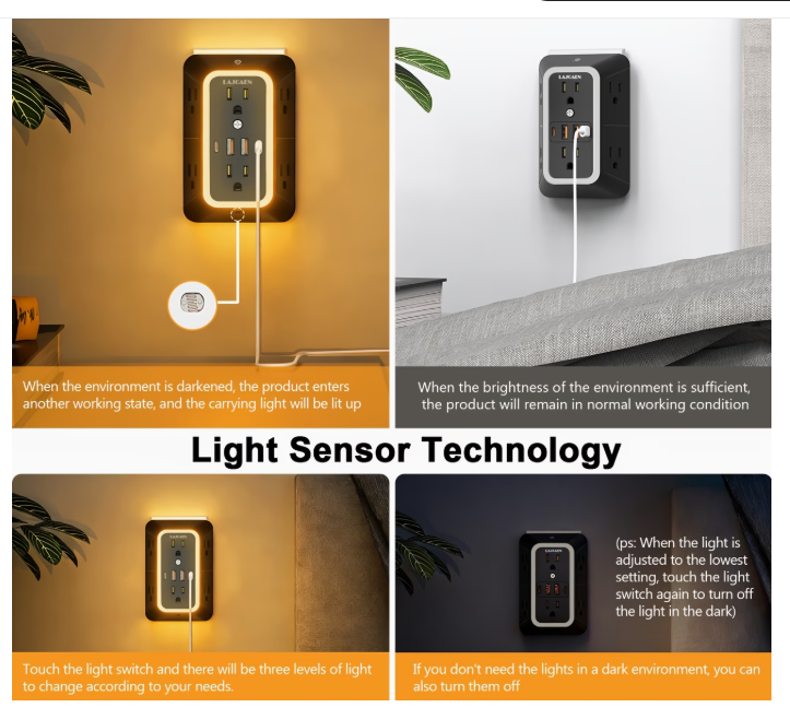 Toma Corriente Regleta puerto USB Type-C con Luz AC input/output Foto 7318146-5.jpg