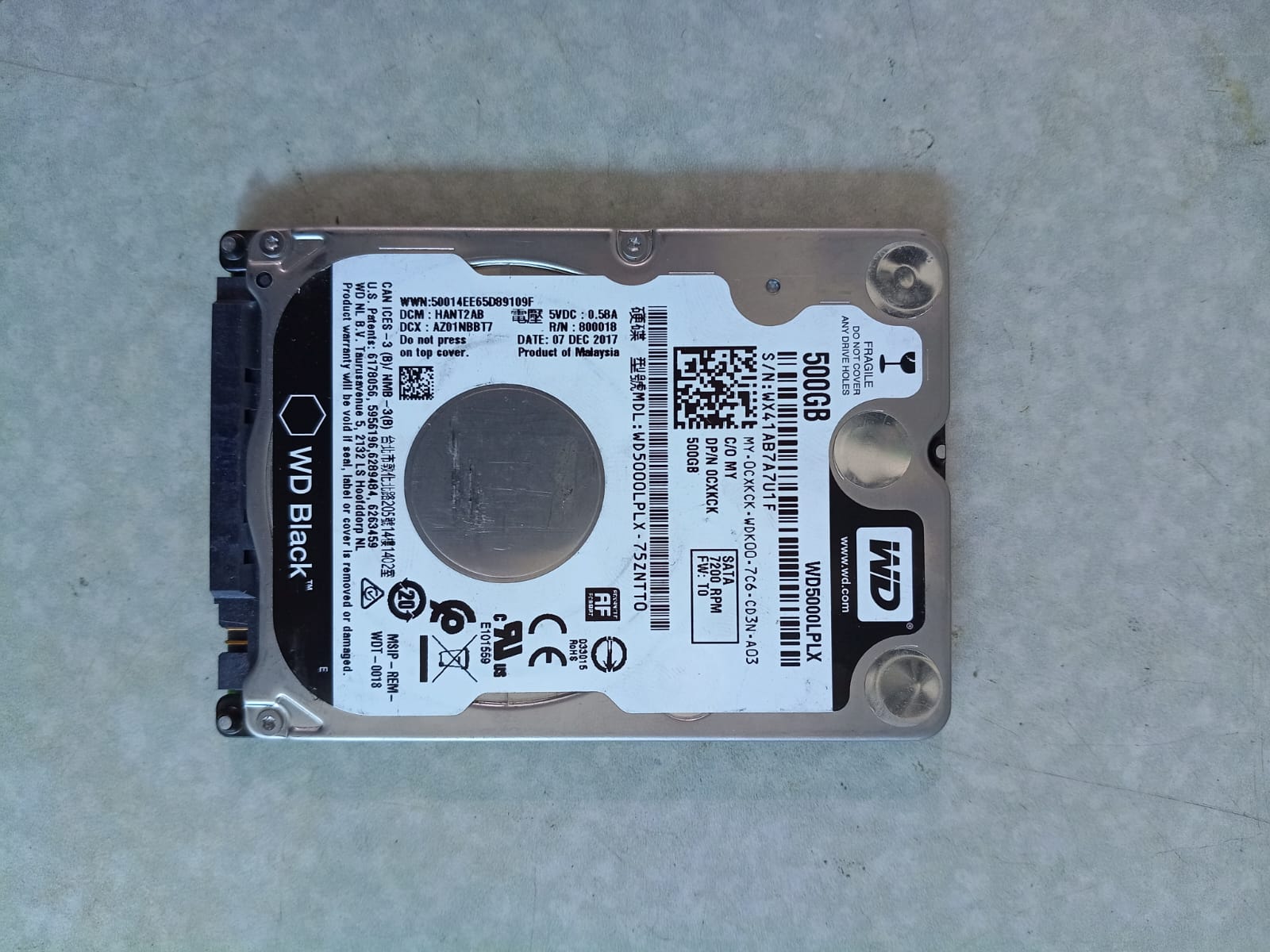 DISCO DURO 500GB 7200RPM LAPTOP WD SEAGATE Y TOSHIBA Foto 7318151-4.jpg