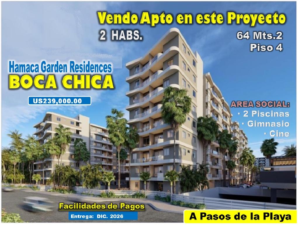 VENDO APTO 2 HABS. EN PROYECTO HAMACA GARDEN RESIDENCES BOCA CHICA PIS Foto 7318691-1.jpg