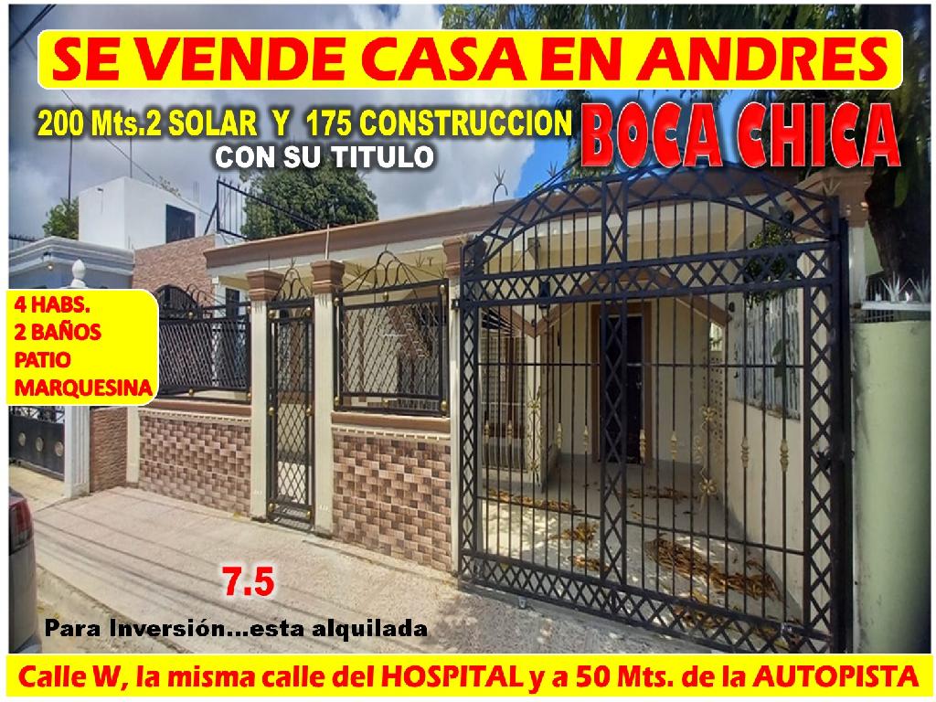 SE VENDE CASA EN ANDRES BOCA CHICA A 1 ESQ. DE LA AUTOPISTA 4 HABS. 20 Foto 7319156-1.jpg