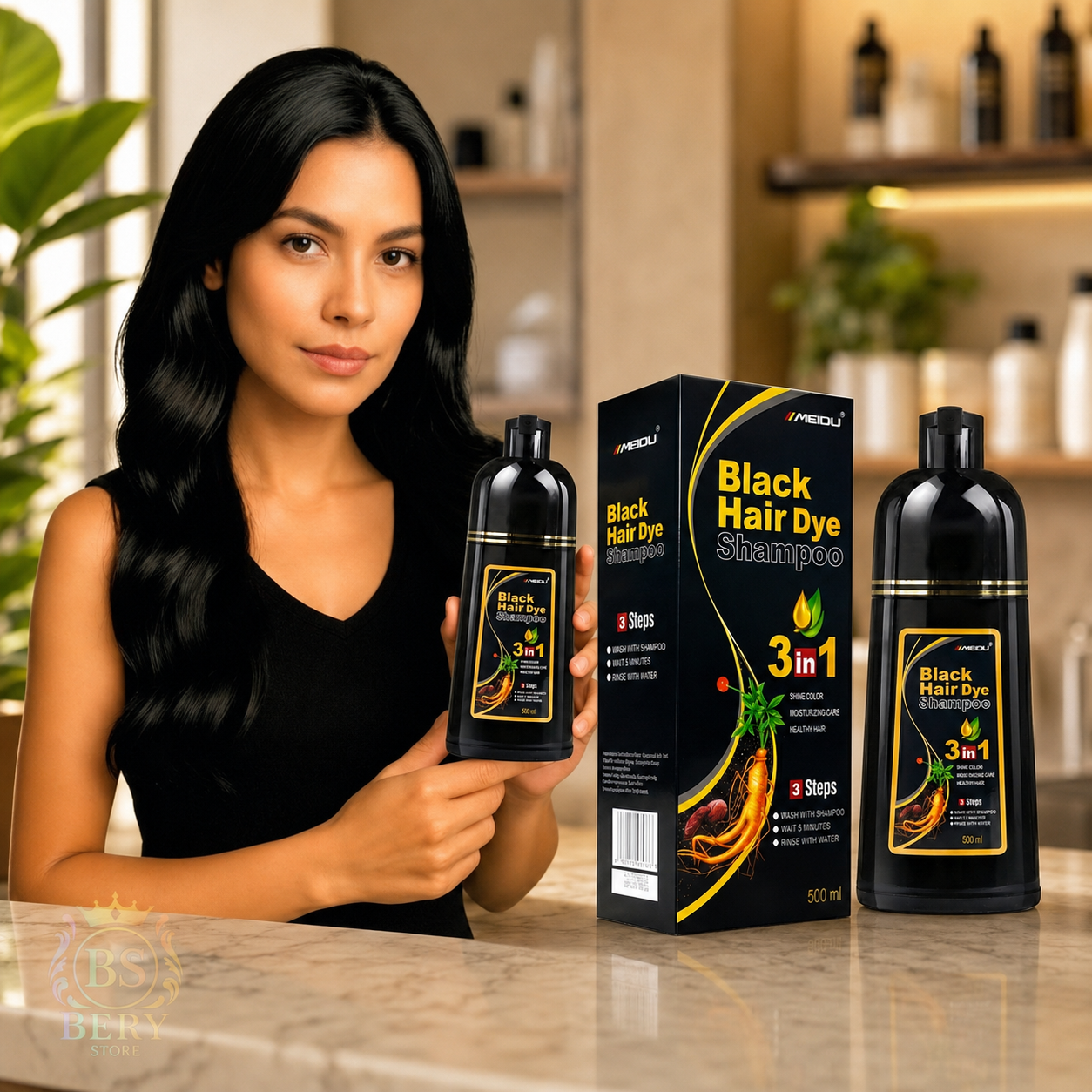 Shampoo Cubre Canas 3 en 1 Negro  Shampoo Tinte Cubre Canas 3 en 1 de  Foto 7319407-4.jpg