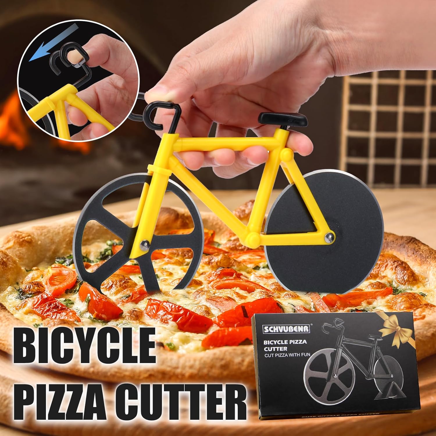 Cortador de pizza con forma de bicicleta en acero inoxidable  - 2 x 50 Foto 7320111-6.jpg