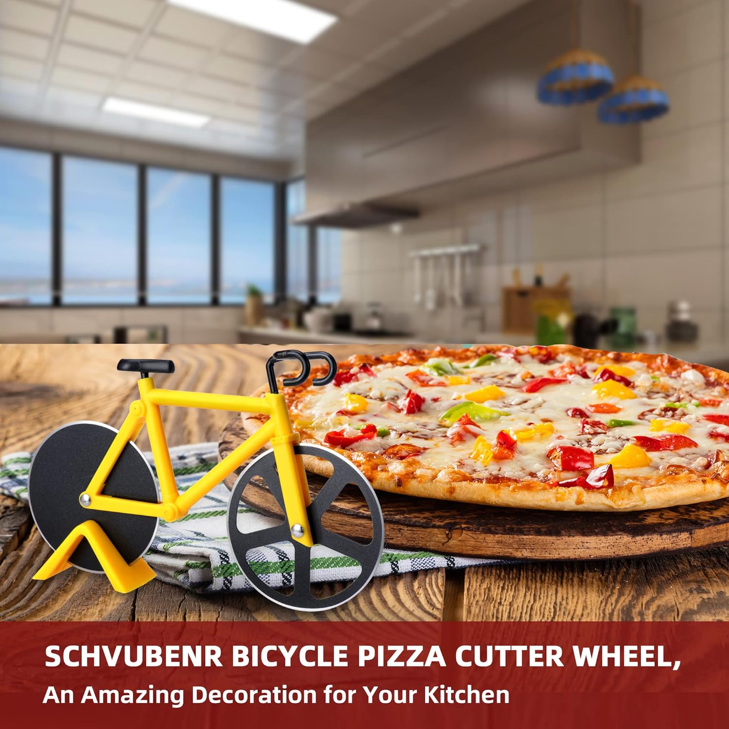 Cortador de pizza con forma de bicicleta en acero inoxidable  - 2 x 50 Foto 7320111-7.jpg