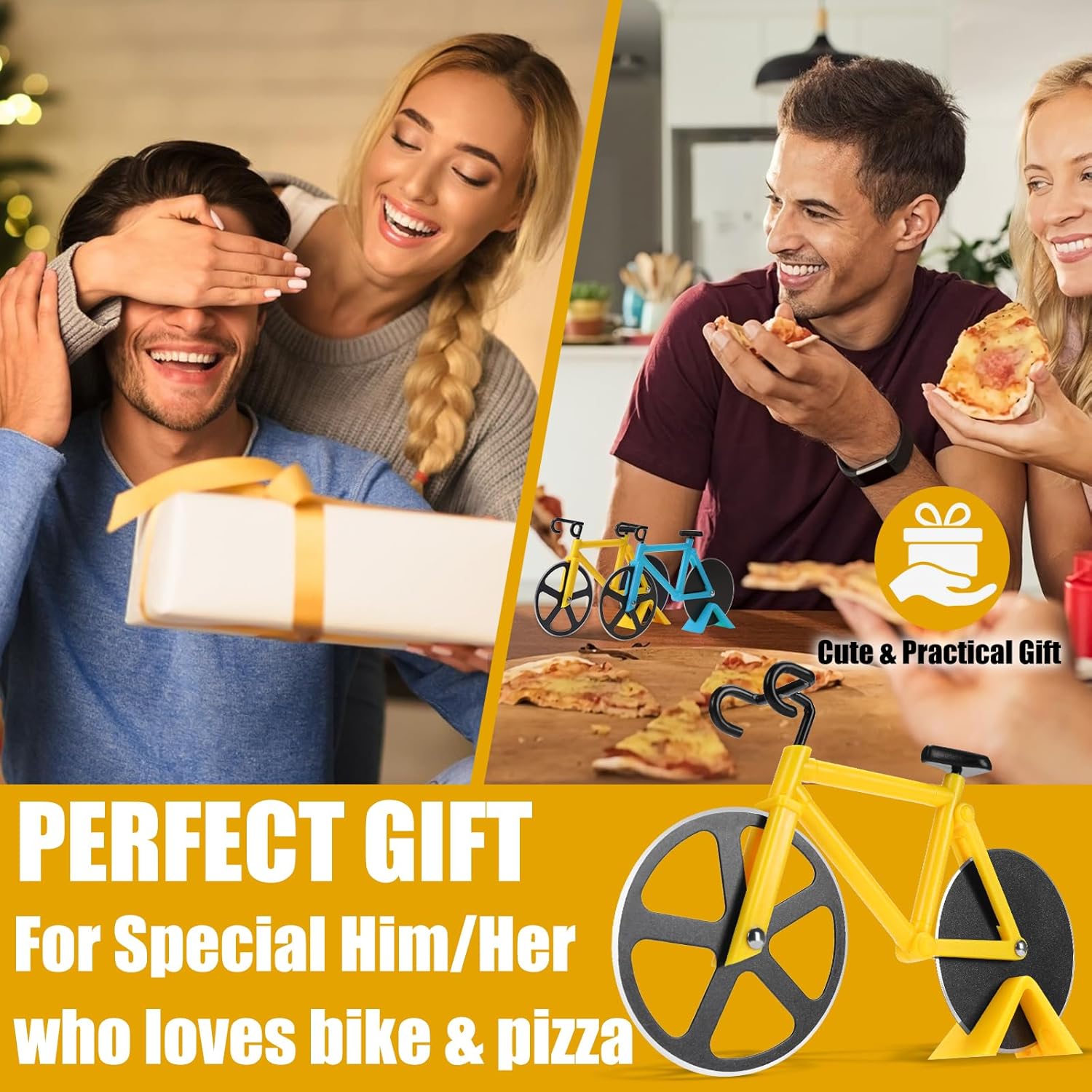 Cortador de pizza con forma de bicicleta en acero inoxidable  - 2 x 50 Foto 7320111-8.jpg