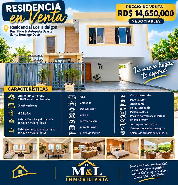 VENDO HERMOSA CASA.  Residencial los Hidalgos  km14 autopista Duarte   Foto 7320436-1.jpg