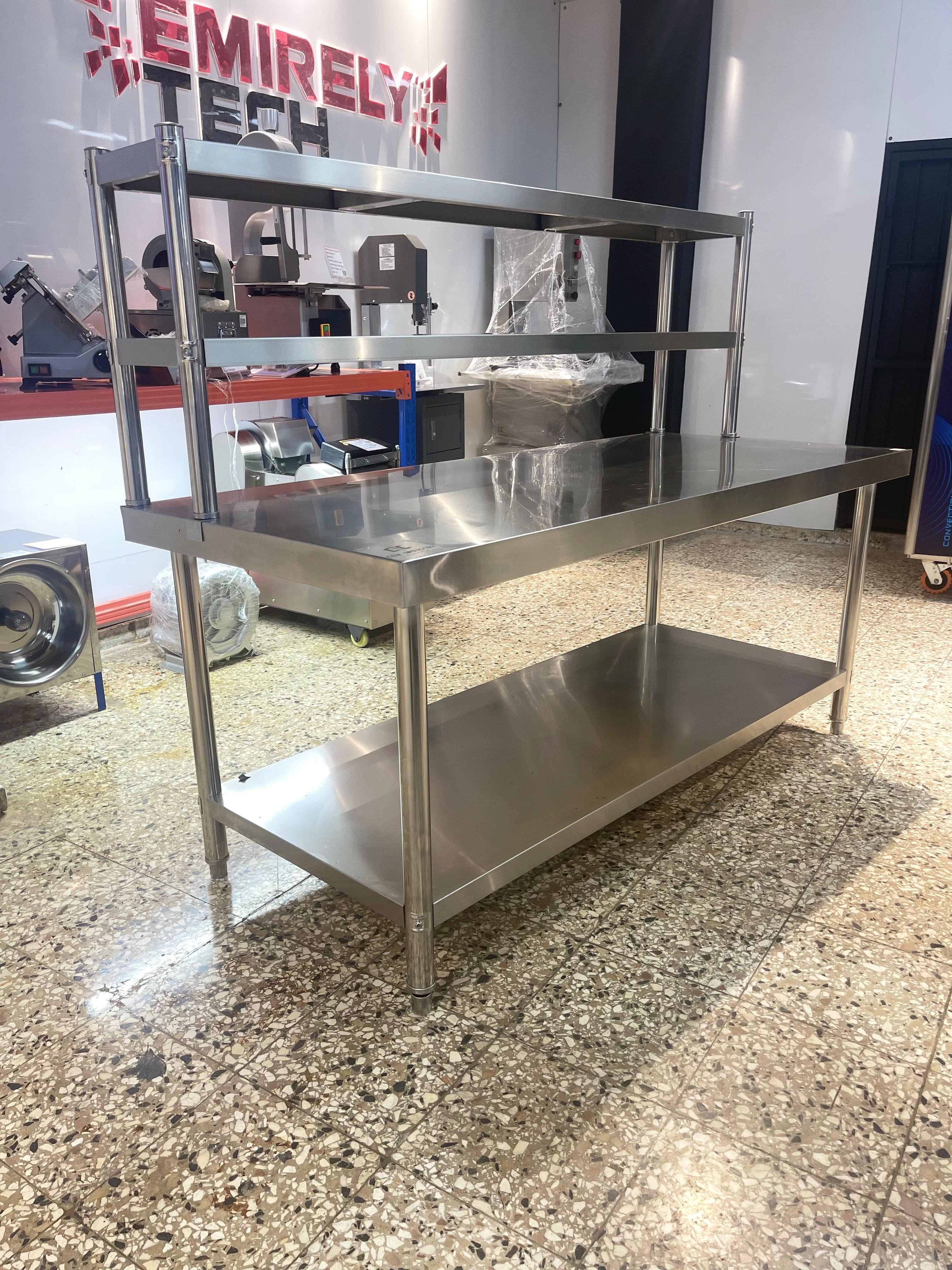 Mesa de trabajo de 2 niveles acero inoxidable Foto 7320665-10.jpg
