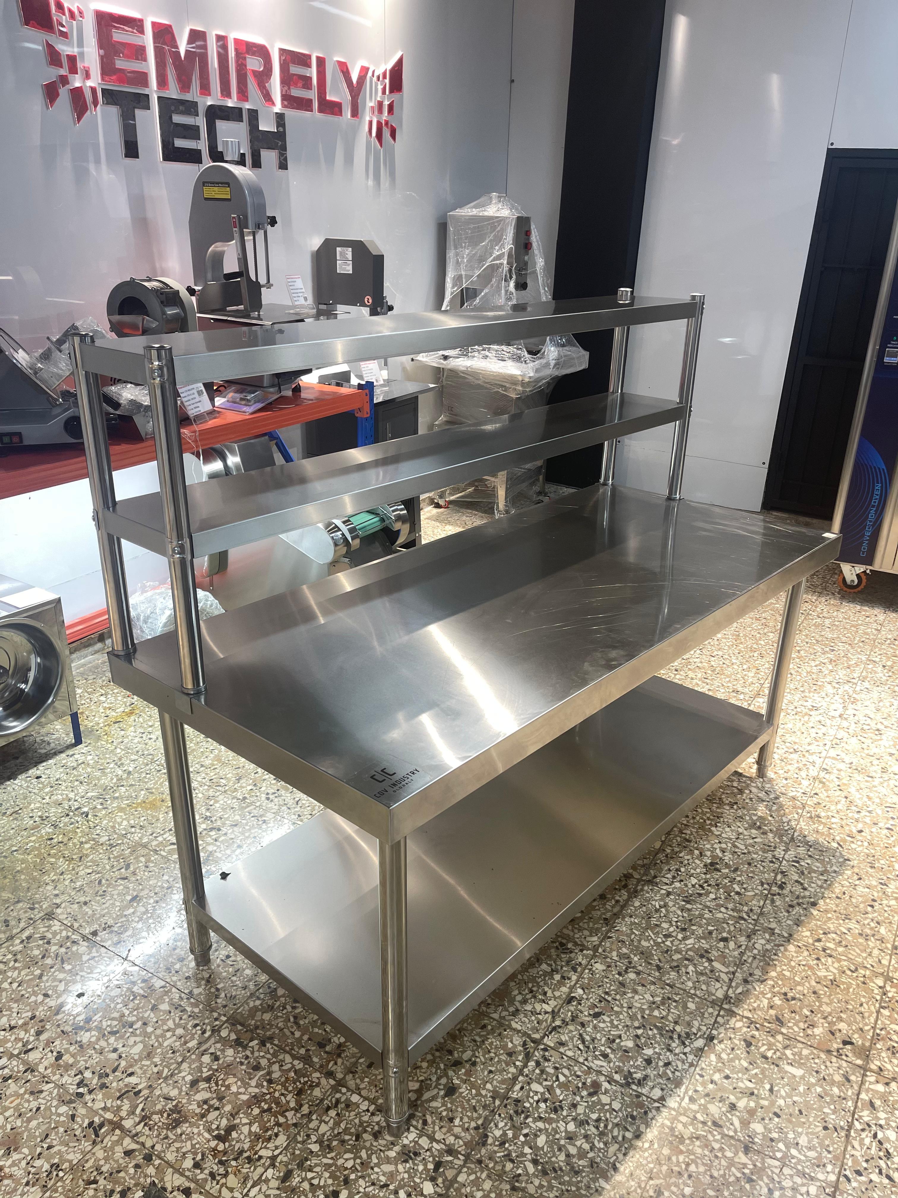 Mesa de trabajo de 2 niveles acero inoxidable Foto 7320665-3.jpg
