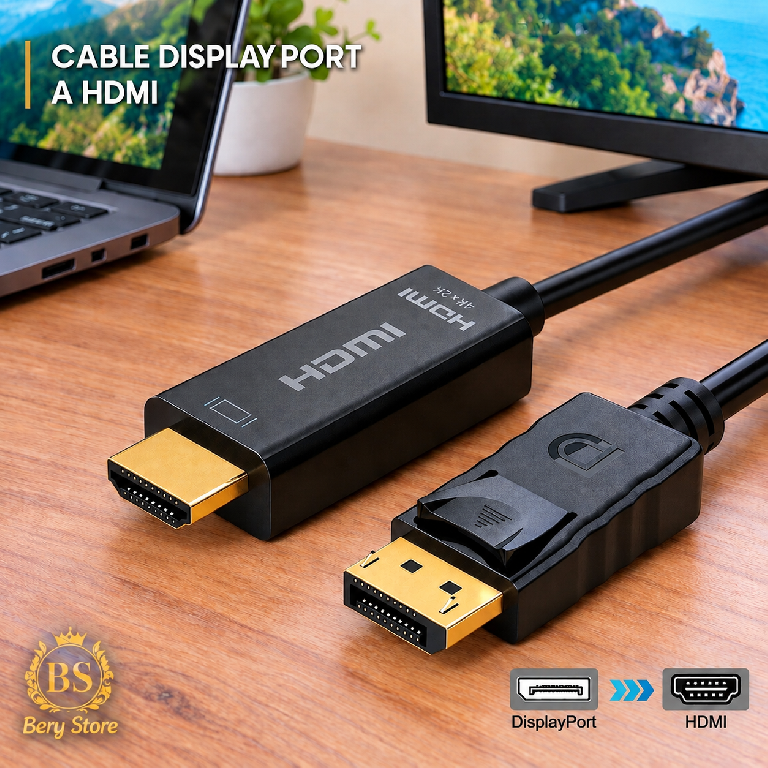 Cable DisplayPort a HDMI de 1.5 M. para conectar PC Consolas TV Protec Foto 7321277-1.jpg