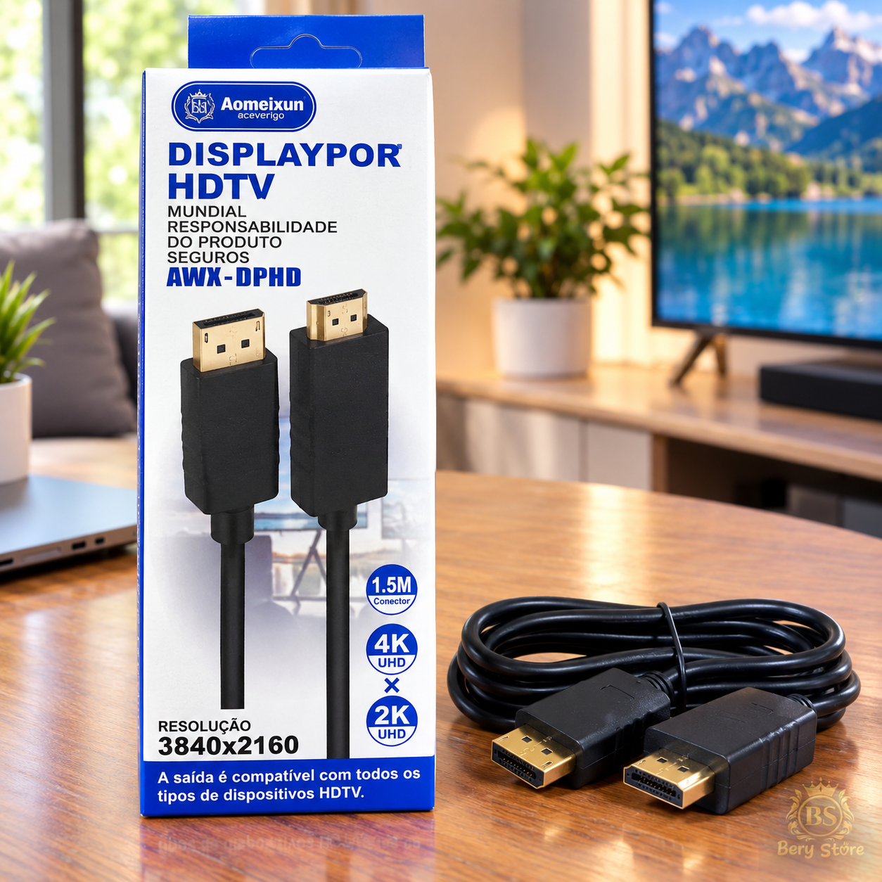 Cable DisplayPort a HDMI de 1.5 M. para conectar PC Consolas TV Protec Foto 7321277-3.jpg