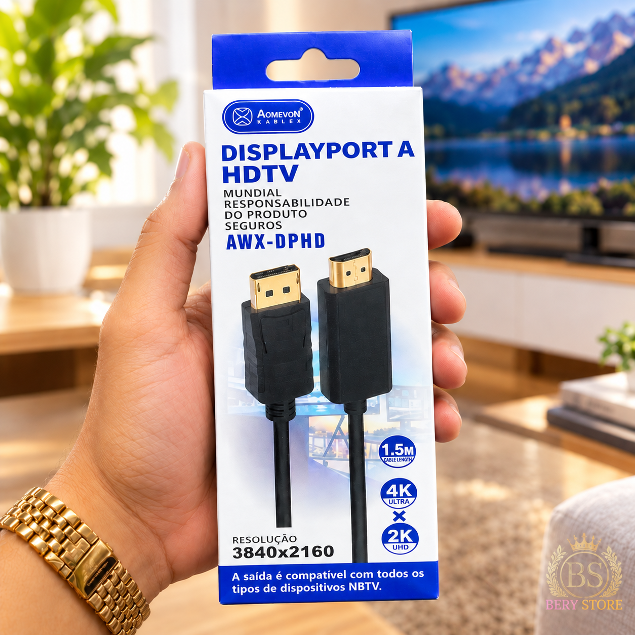 Cable DisplayPort a HDMI de 1.5 M. para conectar PC Consolas TV Protec Foto 7321277-5.jpg