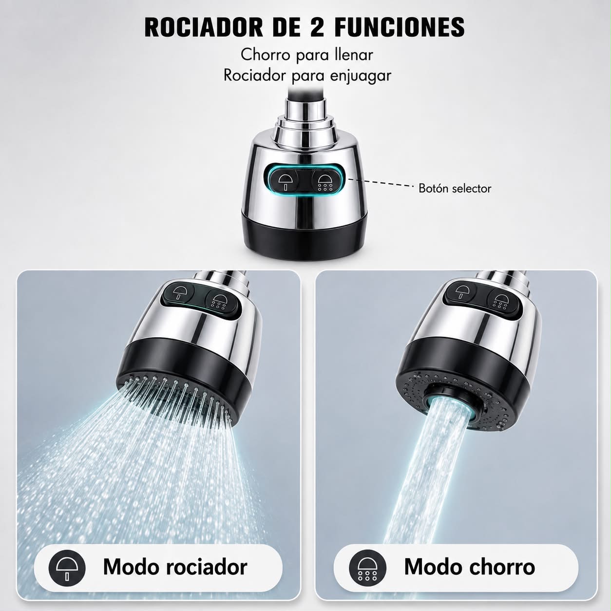 Llave Flexible para Fregadero Negra – 2 Modos de Agua Foto 7321981-6.jpg