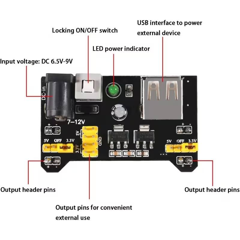Módulo de Alimentación MB102 para Protoboard 3.3V / 5V Foto 7322002-2.jpg