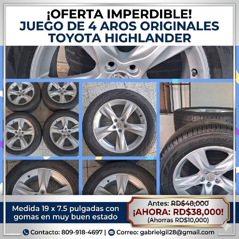 Juegos de 4 gomas con sus aros originales para Toyota Highlander 2015- Foto 7322546-1.jpg