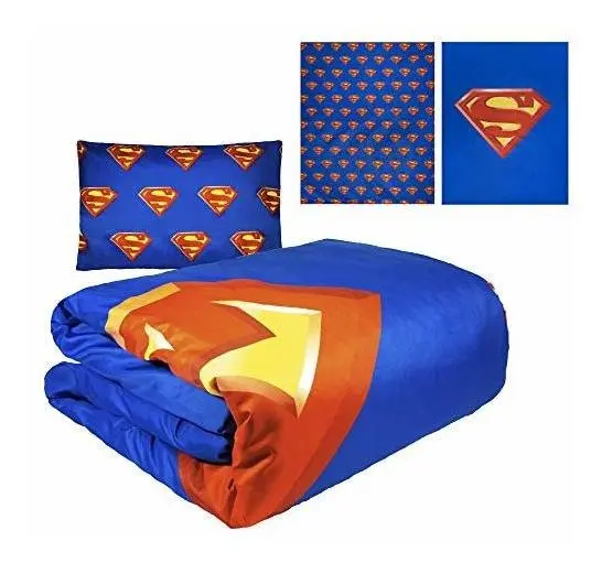Juego de Edredón Friza y Funda de Almohada Superman Tamaño Individual  Foto 7322990-4.jpg