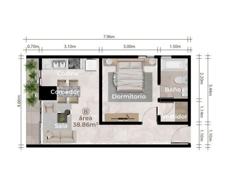 Apartamento en alma rosa I visión tower 2.0 apto 2B13 Foto 7323119-5.jpg