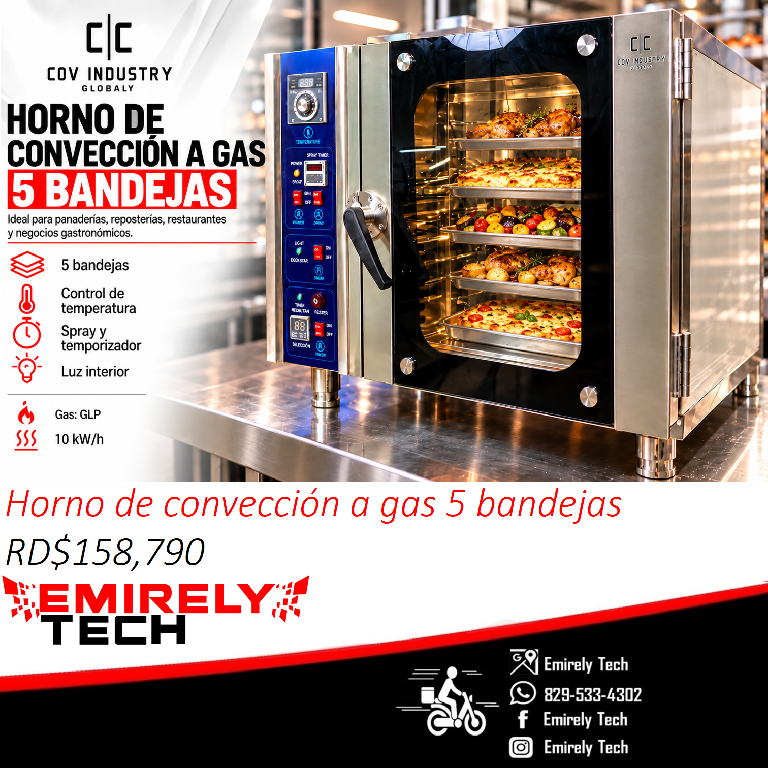 Horno conveccional de 5 bandejas a gas horno de conveccion a gas carne Foto 7323212-1.jpg